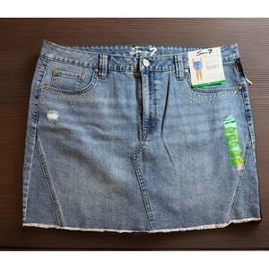 Seven 7 Womens Size 18 Weekend Jean Denim Stretch Mini Jean Skirt Rhinestone NWT